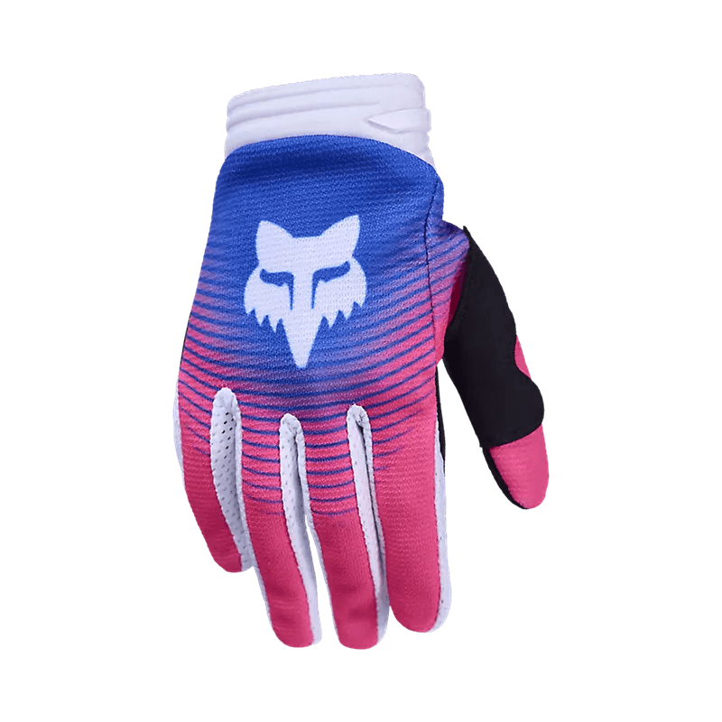 Fox YTH 180 COLLECT GLOVE - BLUE/PINK motorcycle gloves