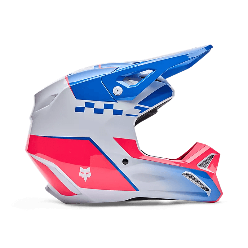 Fox V1 COLLECT HELMET - BLUE/PINK motorcycle helmet