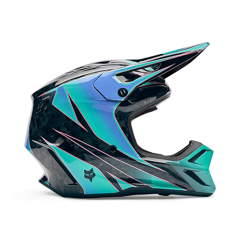 Fox V3 RS CANVAS HELMET - AQUA motorcycle helmet