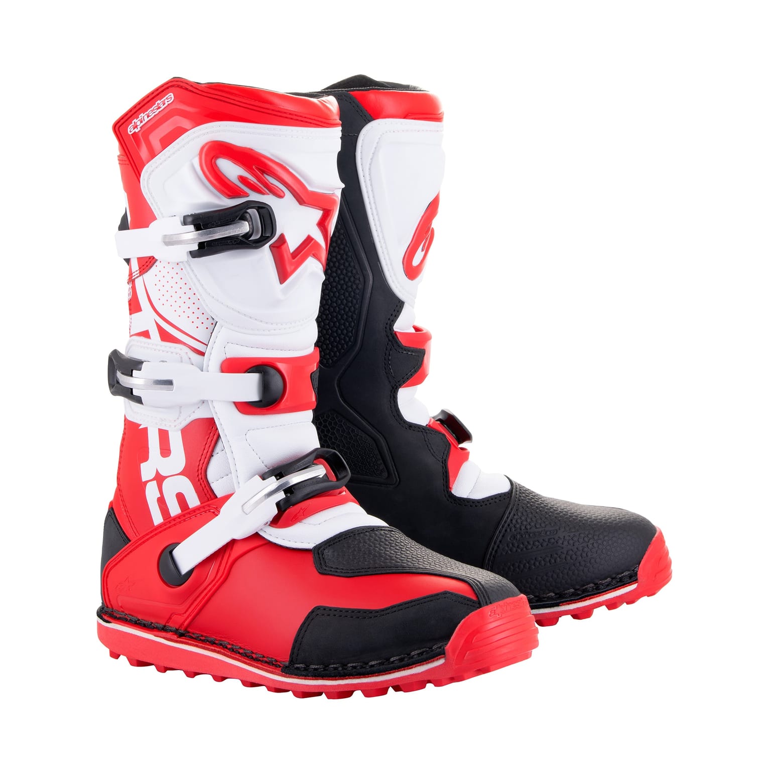Alpinestars Tech T - Bright Red Black White Boots - Image 1