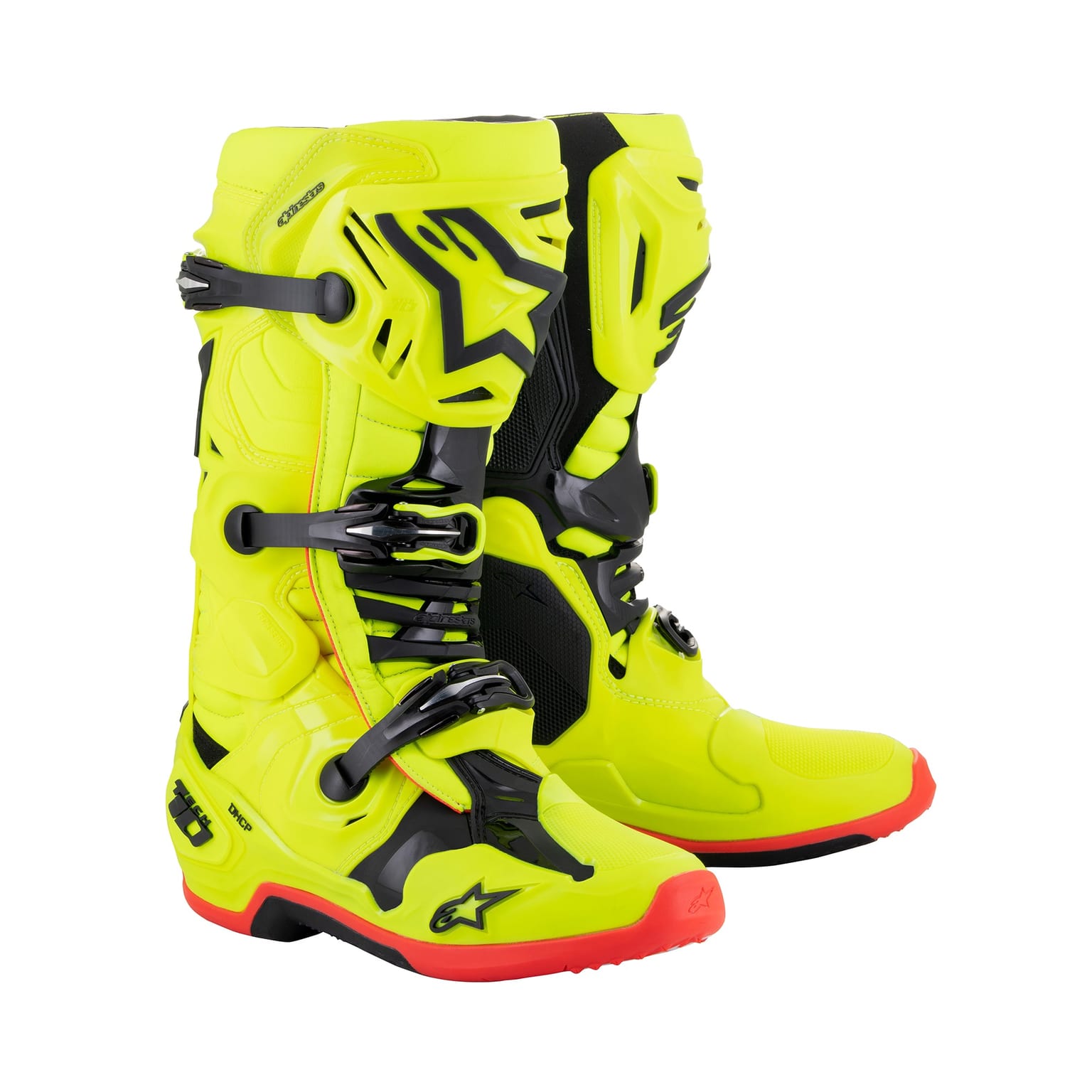 Alpinestars Tech 10 - Yellow Fluo Black Red Fluo Boots - Image 1