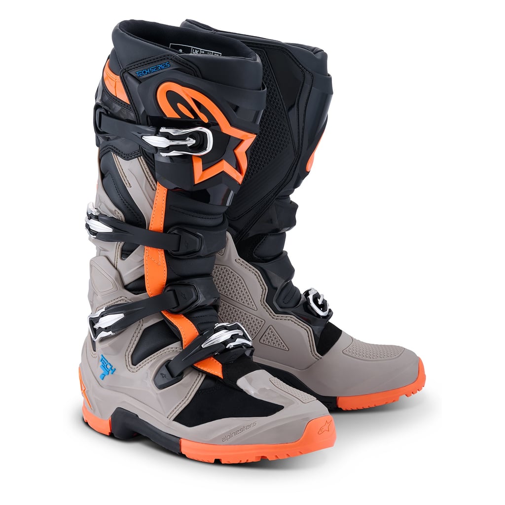 Alpinestars Tech 7 Enduro - Black Warm Gray Orange Fluo