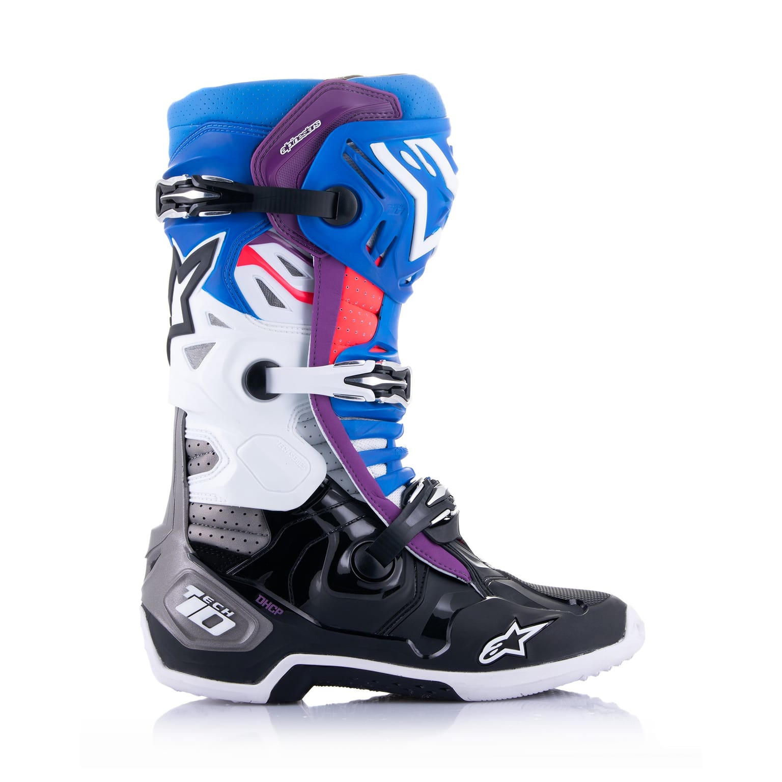Alpinestars Tech 10 Supervented - Black Enamel Blue Purple White Boots - Image 2