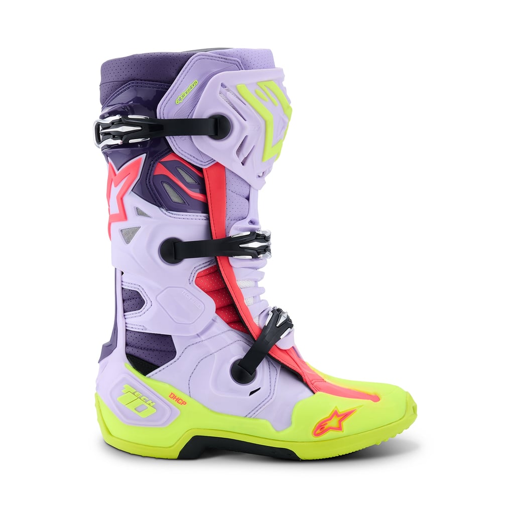 Alpinestars Tech 10 Supervented - Purple Yellow Fluo Diva Pink