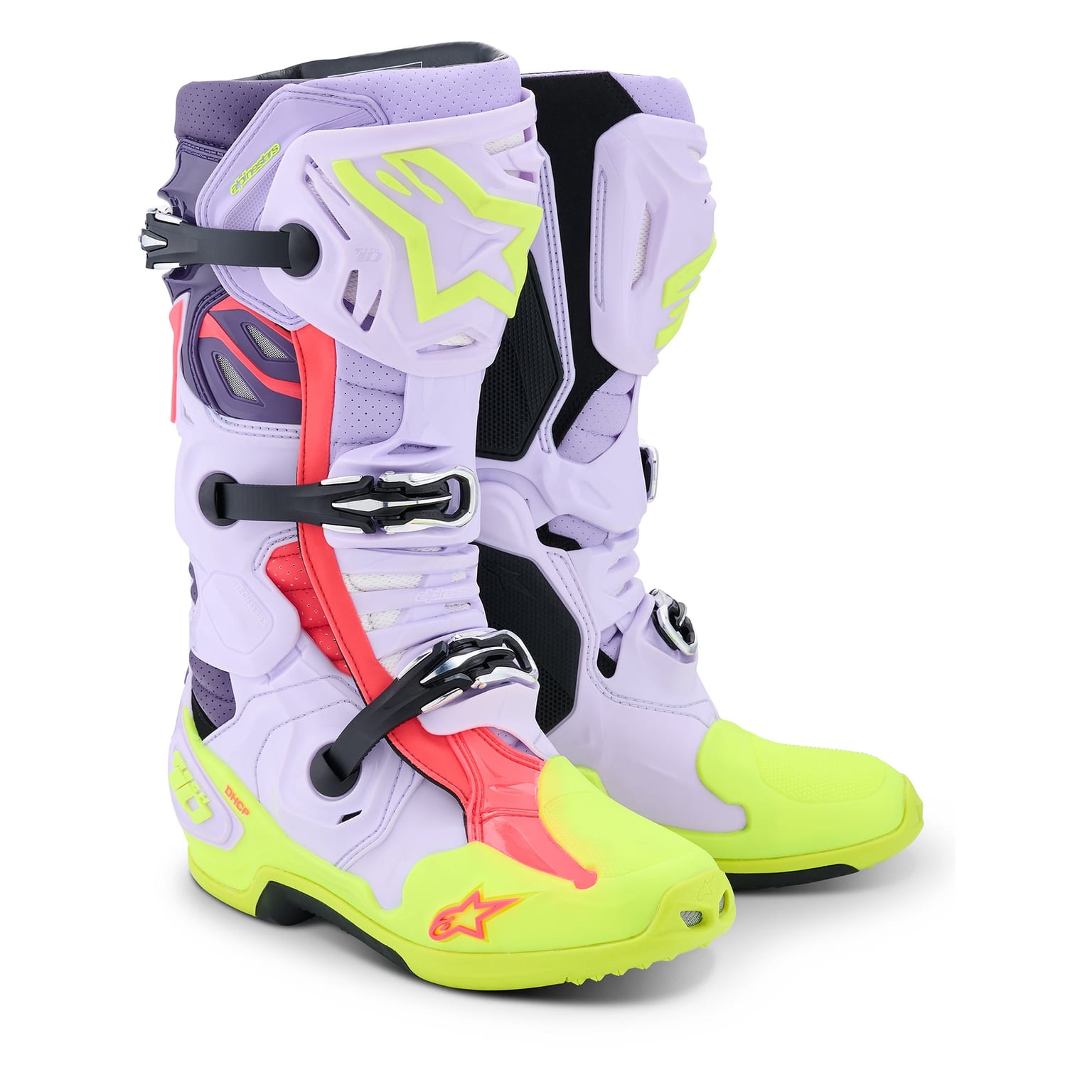 Alpinestars Tech 10 Supervented - Purple Yellow Fluo Diva Pink - Image 1