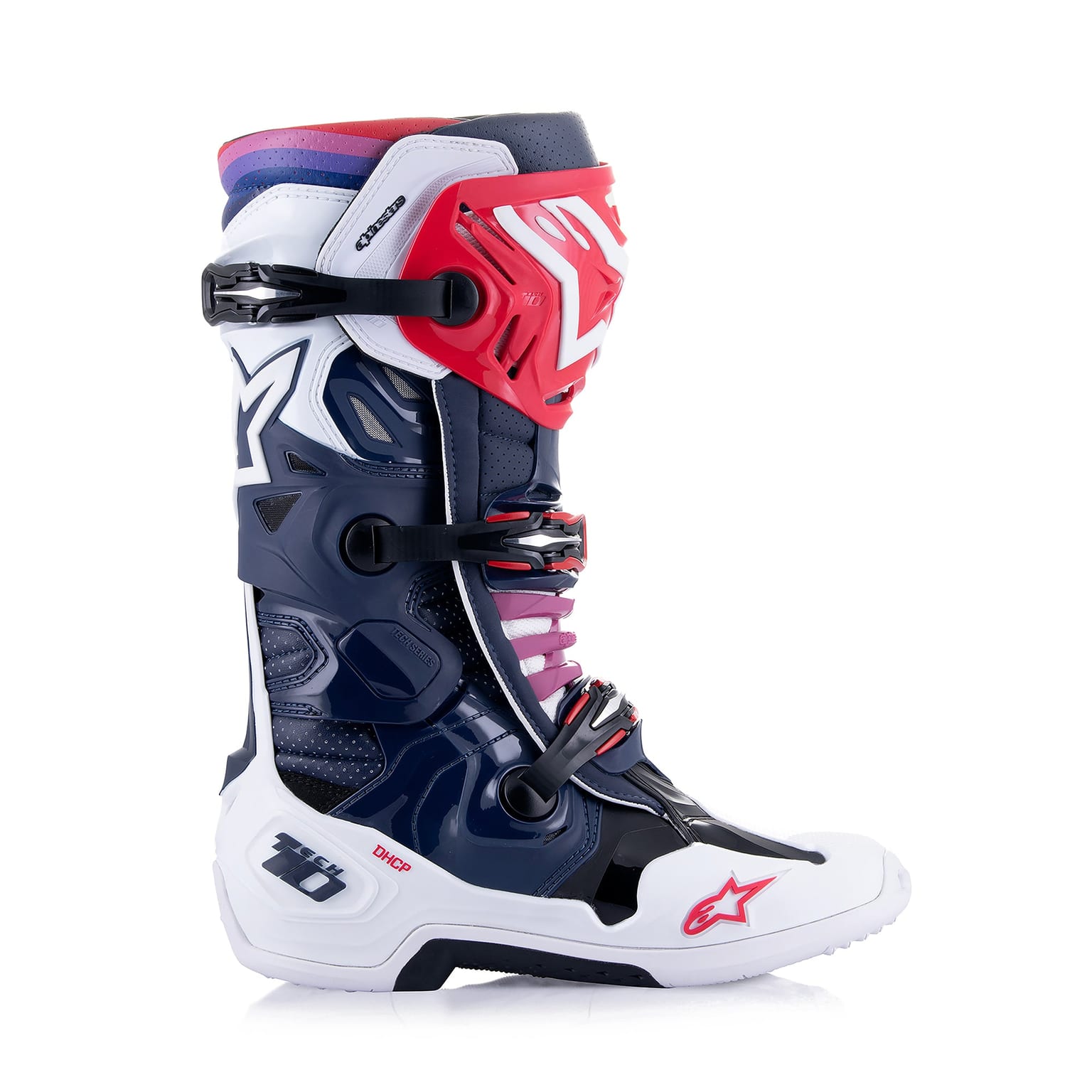 Alpinestars Tech 10 Supervented - Night Navy White Rainbow Boots - Image 2