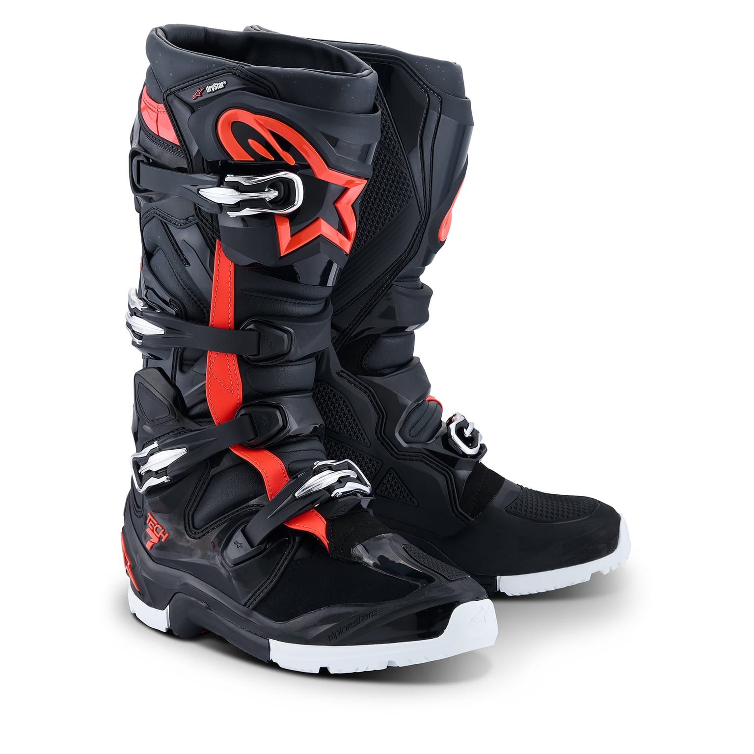 Alpinestars Tech 7 Enduro Drystar - Black Red Fluo White - US 9 / EU 43 - Image 1