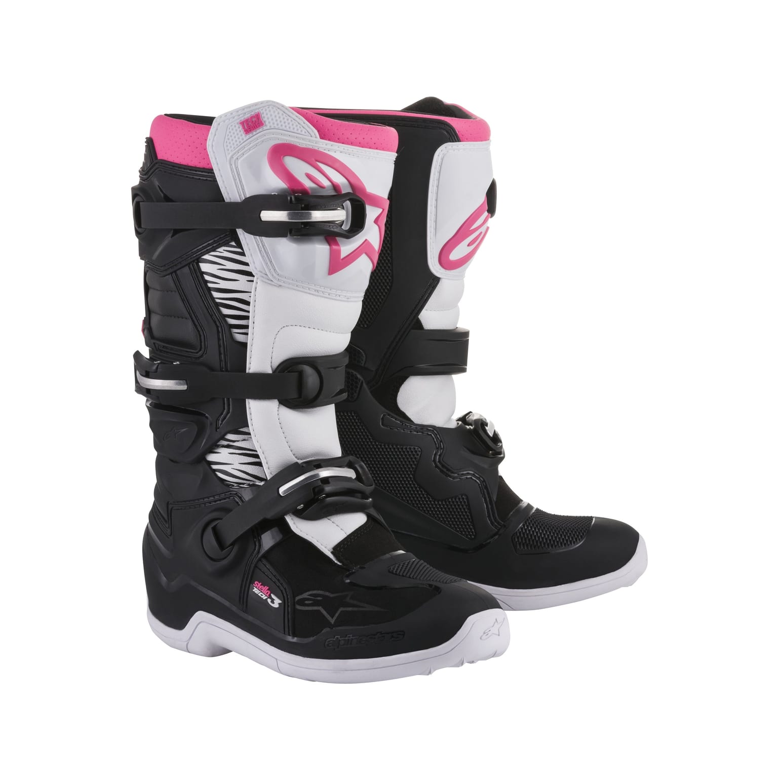 Alpinestars Stella Tech 3 - Black White Pink Boots - Image 1