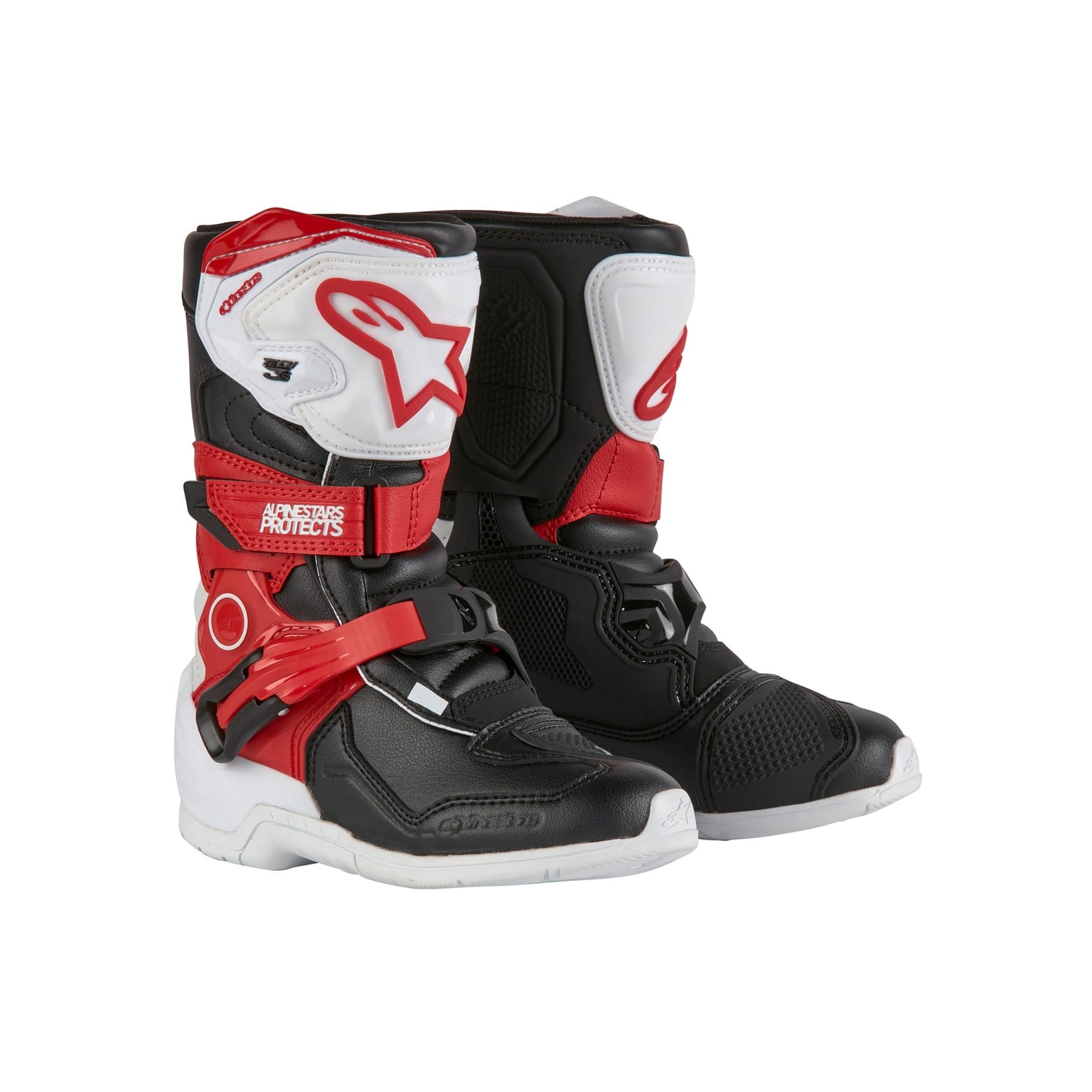 Alpinestars Tech 3S Kids - White Black Bright Red Boots - Image 1
