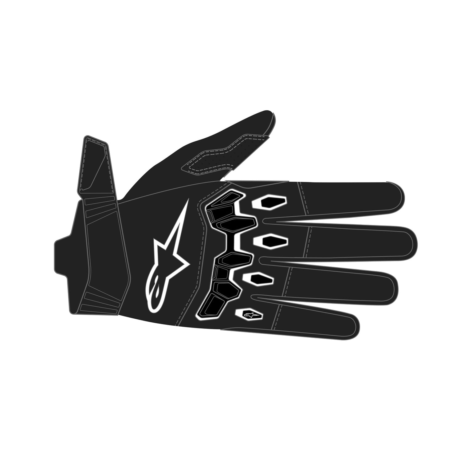 Alpinestars Youth & Kids Full Bore V2 Gloves - Black White - Image 3