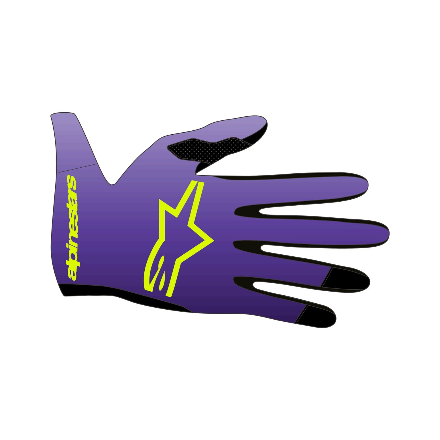 Alpinestars Youth Radar Gloves - Purple Yellow Fluo - Image 3