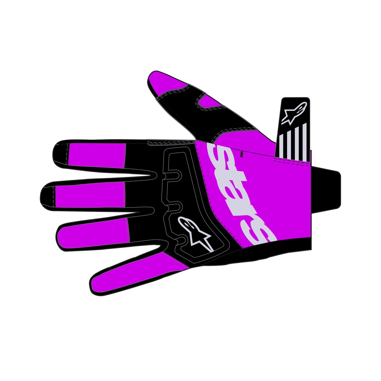 Alpinestars Techstar Gloves - Black Light Gray Purple - Image 3