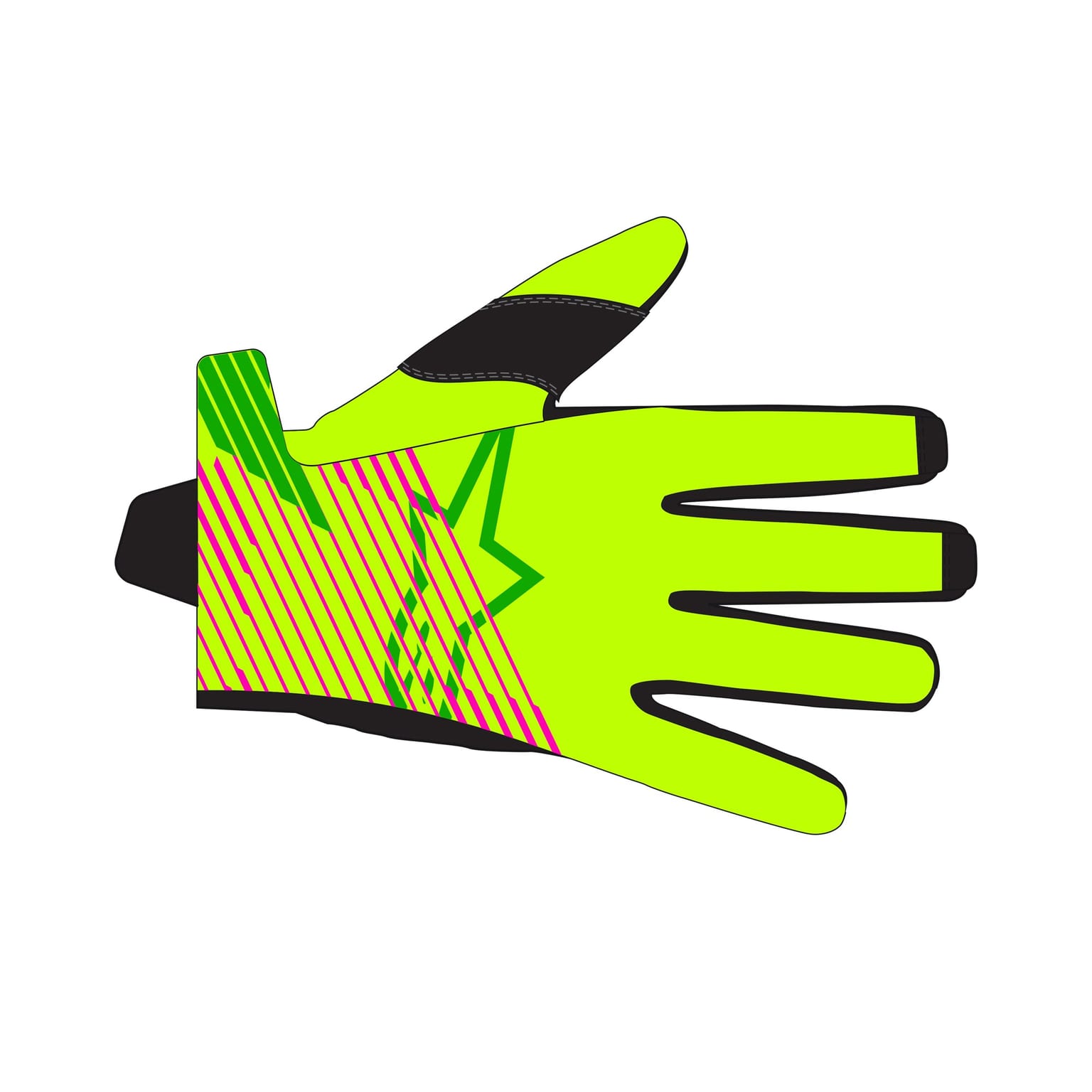 Alpinestars Radar Pro Gloves - Green Yellow Fluo Pink Fluo - Image 3