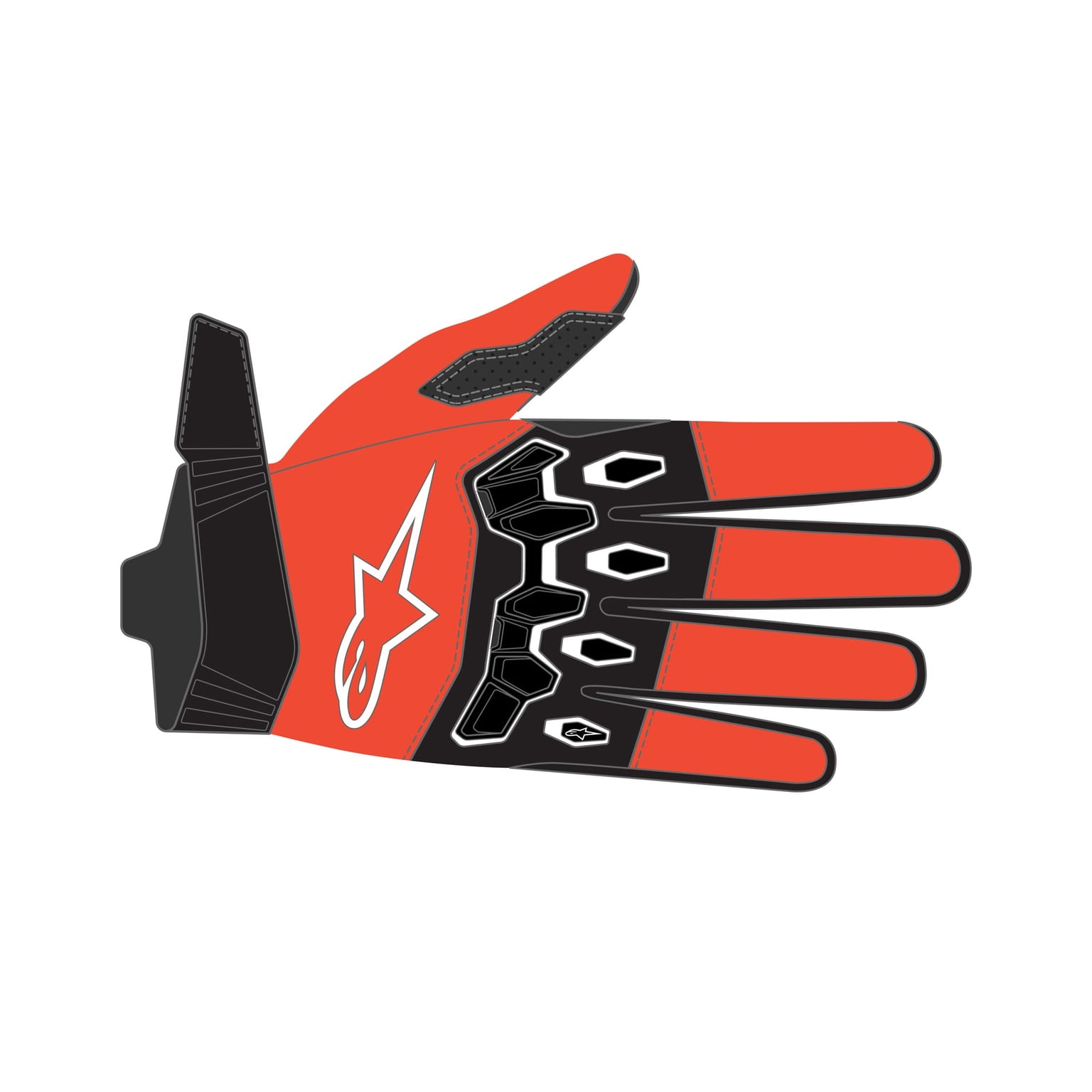 Alpinestars Full Bore V2 Gloves - Orange Black - Image 3