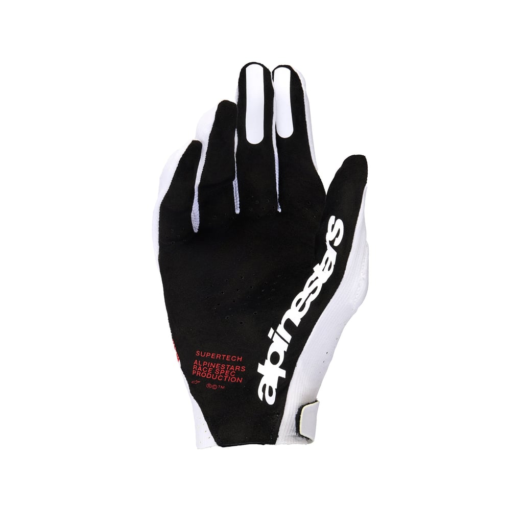 Alpinestars Supertech MX Gloves - White Black Fire Red
