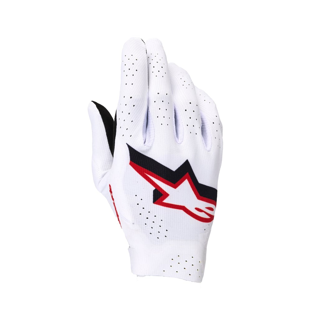 Alpinestars Supertech MX Gloves - White Black Fire Red