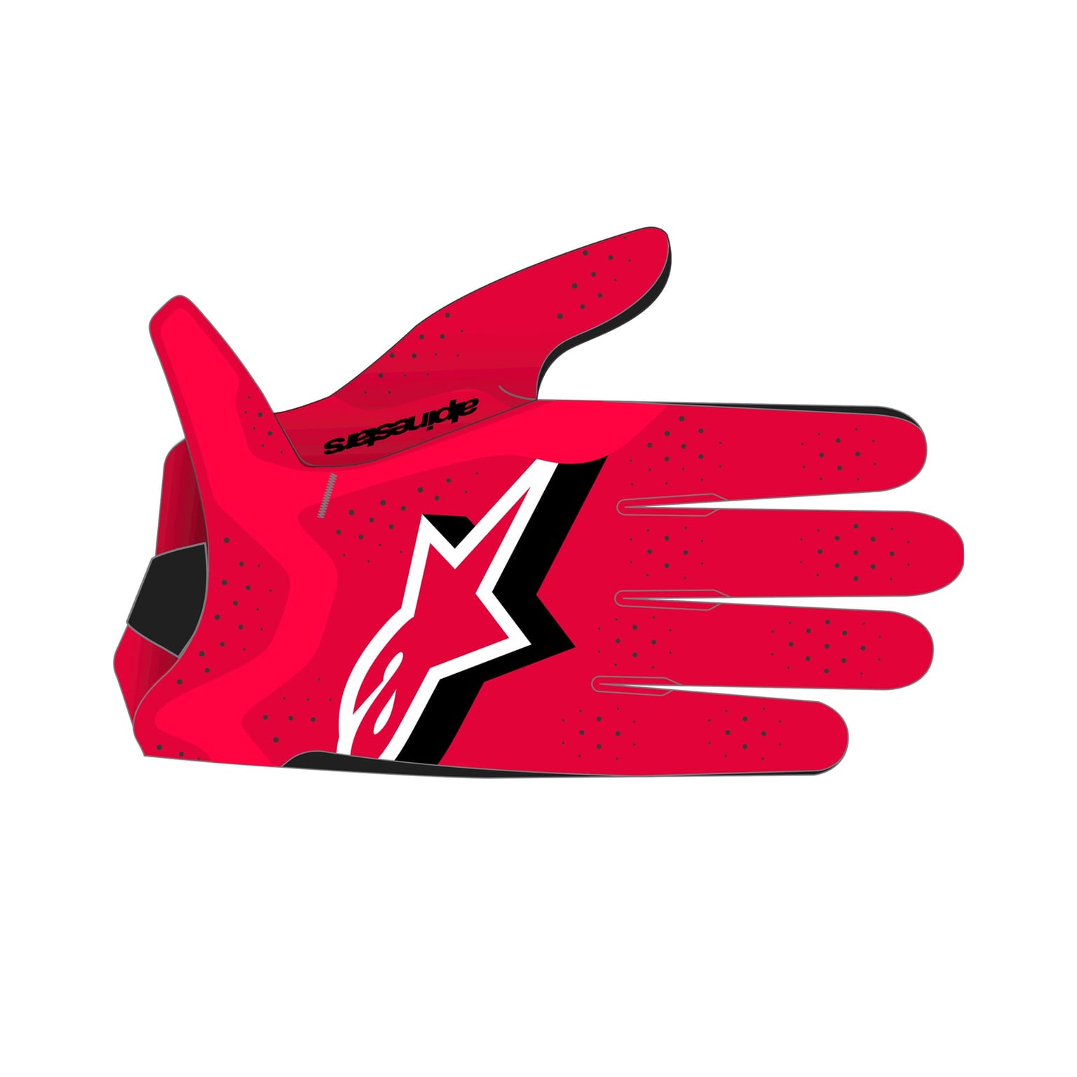 Alpinestars Supertech MX Gloves - Fire Red Black White - Image 3