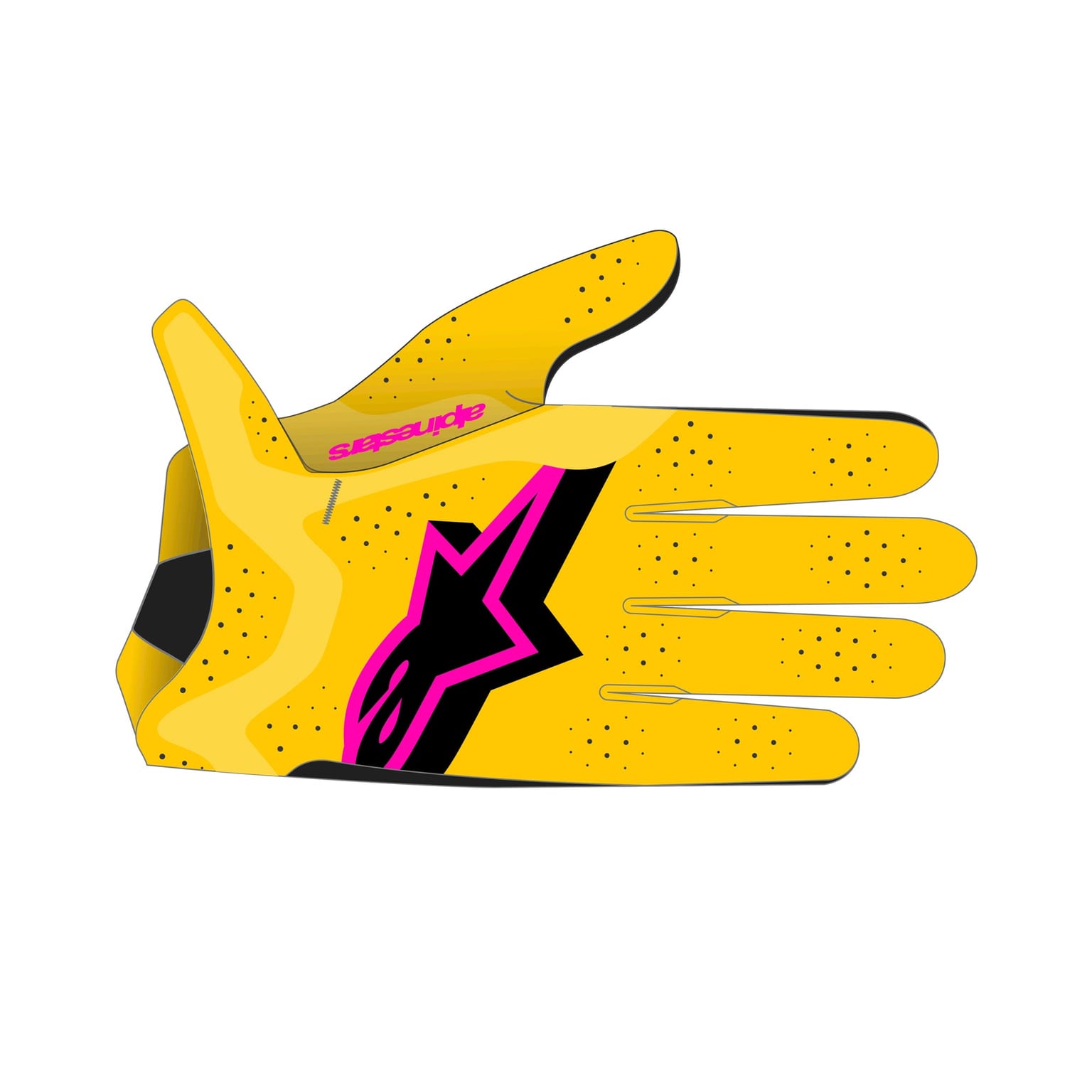 Alpinestars Supertech MX Gloves - Gold Black Fluo Pink - Image 3