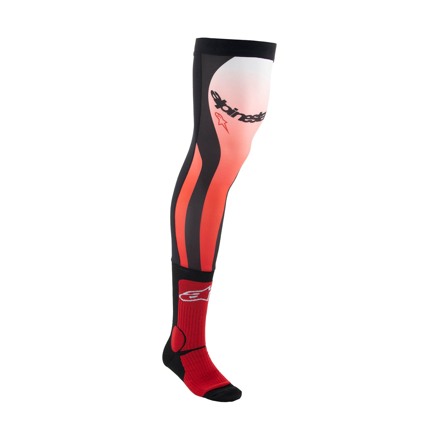 Alpinestars Knee Brace Socks - Bright Red/White - Image 1
