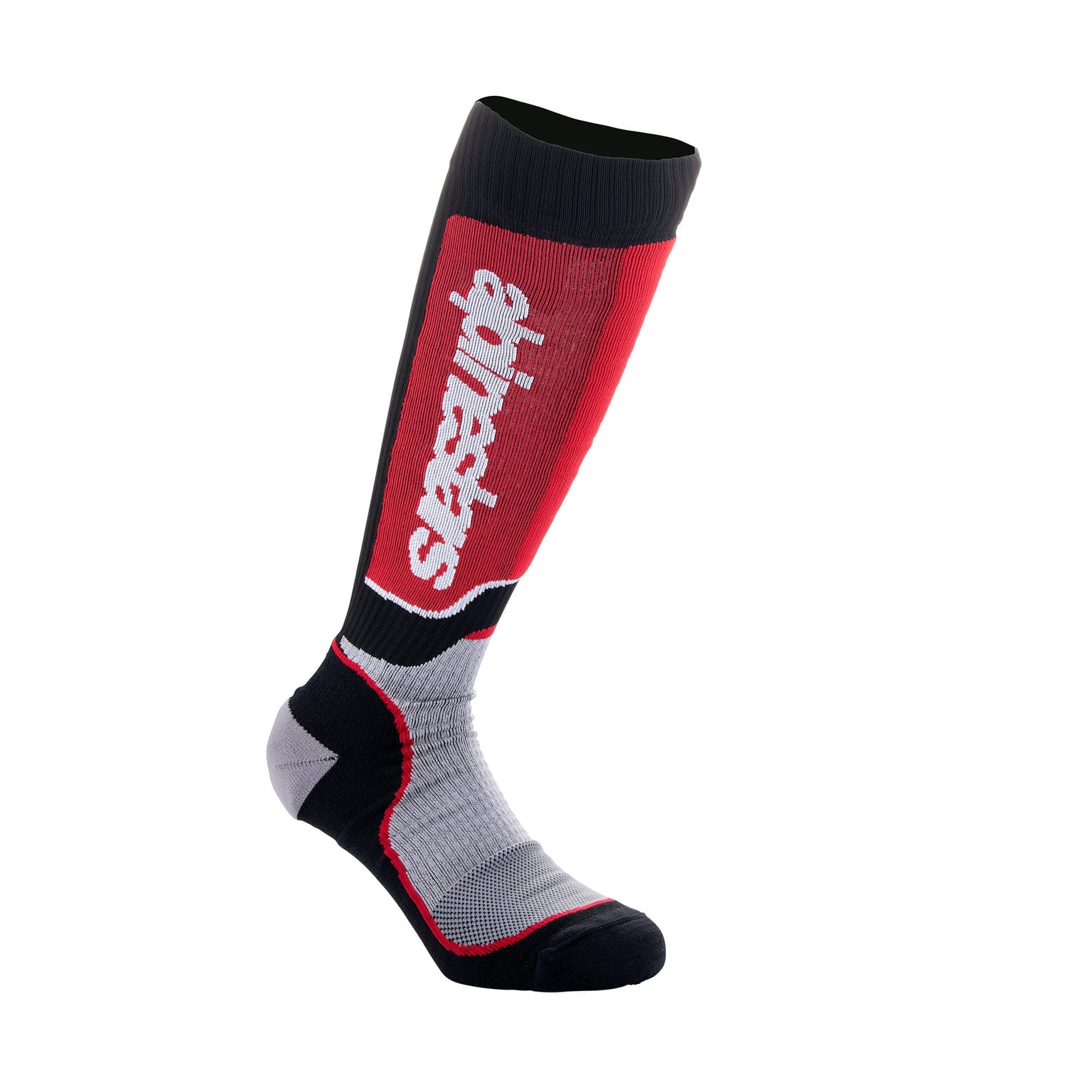 Alpinestars Youth MX Plus Socks - Black Gray Red - Image 1