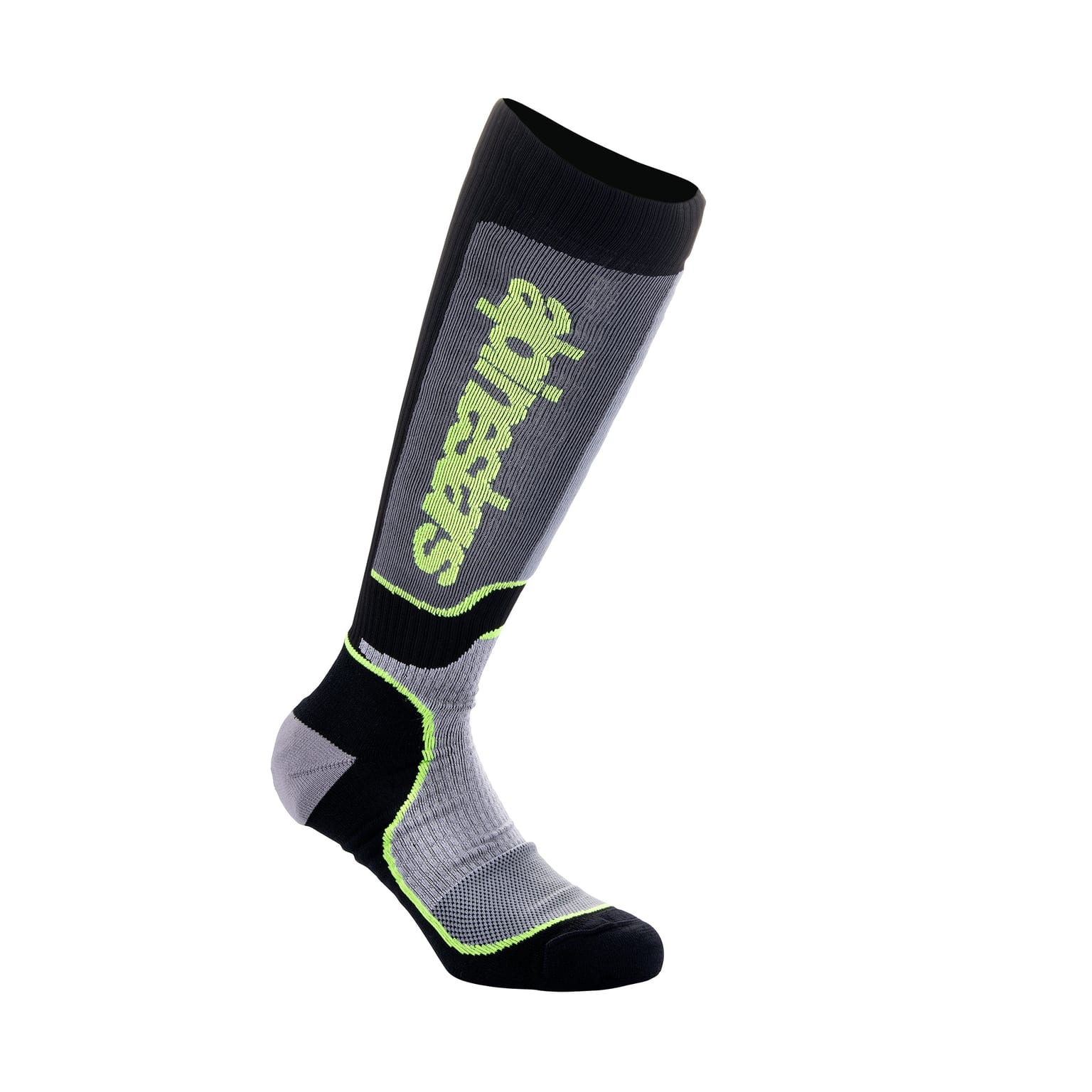 Alpinestars Youth MX Plus Socks - Black Gray Yellow Fluo - Image 1