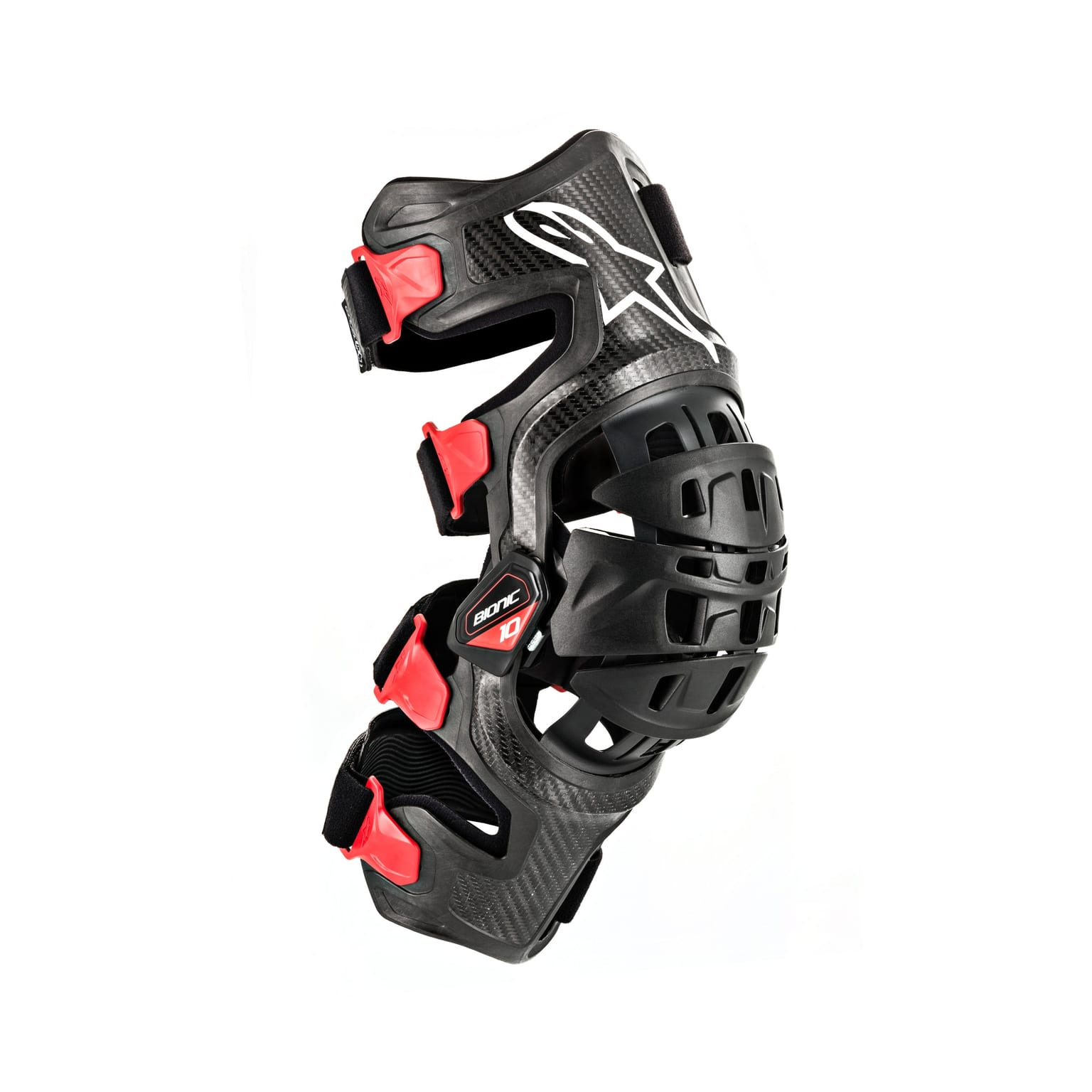 Alpinestars Bionic-10 Carbon Knee Brace Right - Black Red - Image 1