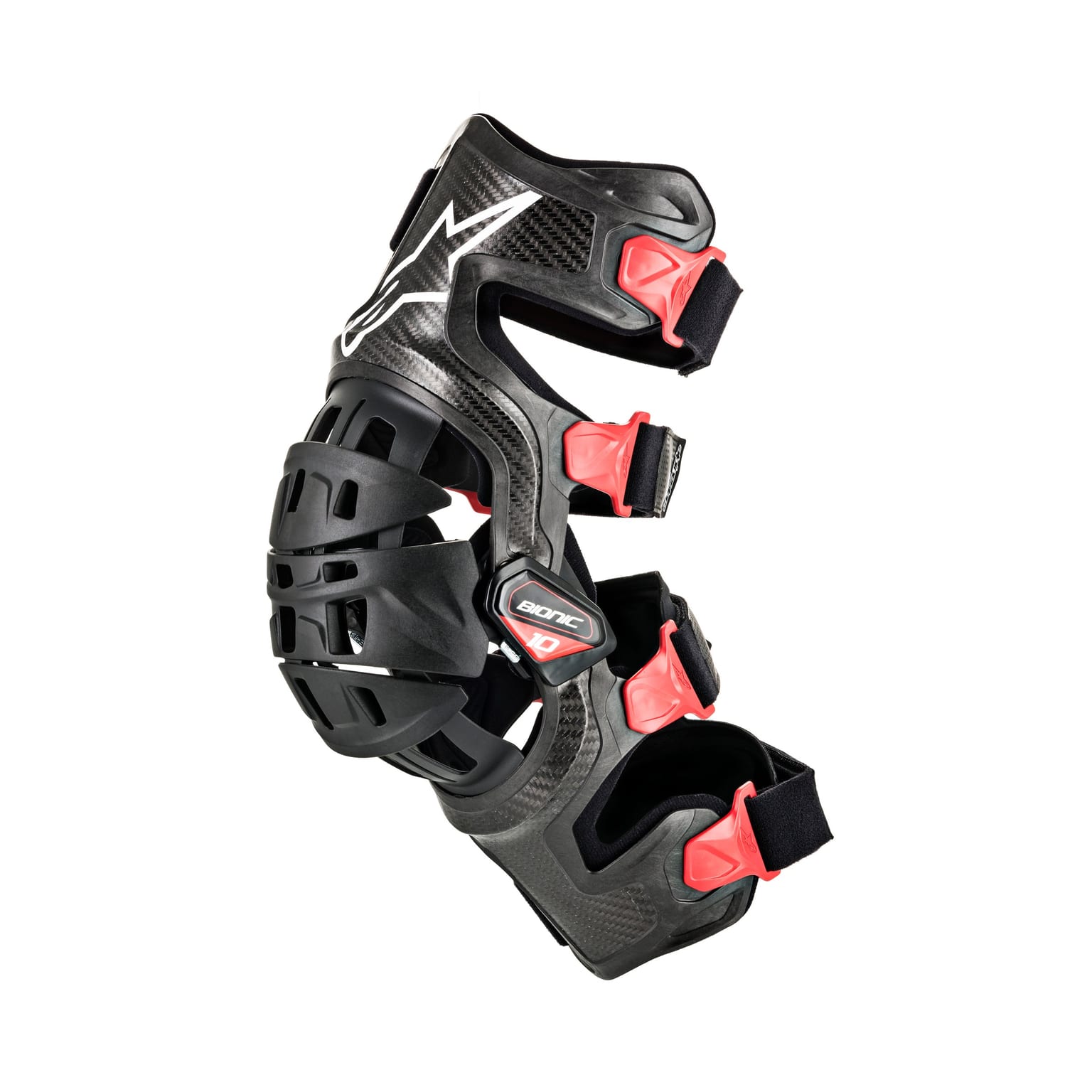 Alpinestars Bionic-10 Carbon Knee Brace Left - Black Red - Image 1