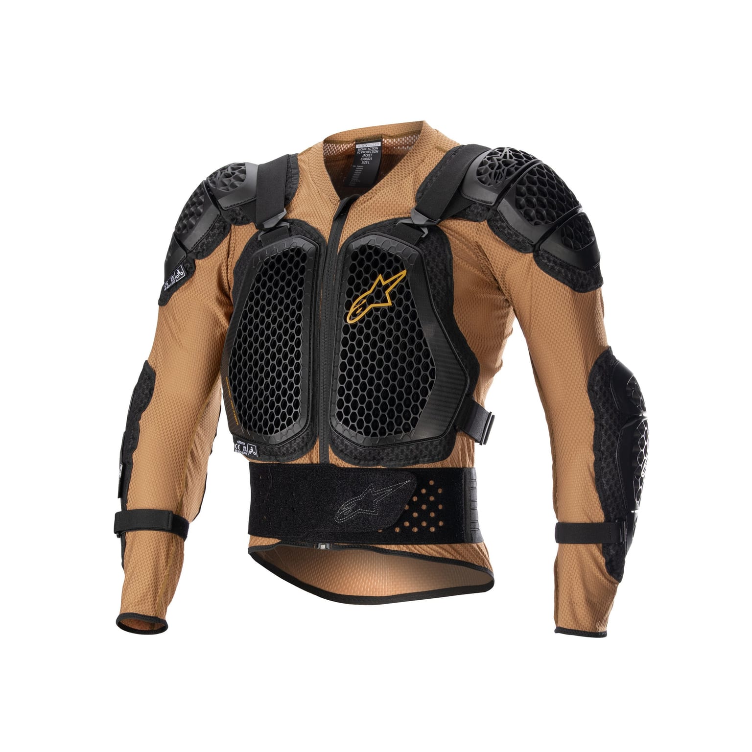 Alpinestars Bionic Action V2 Protection Jacket - Sand Black Tangerine - Image 1
