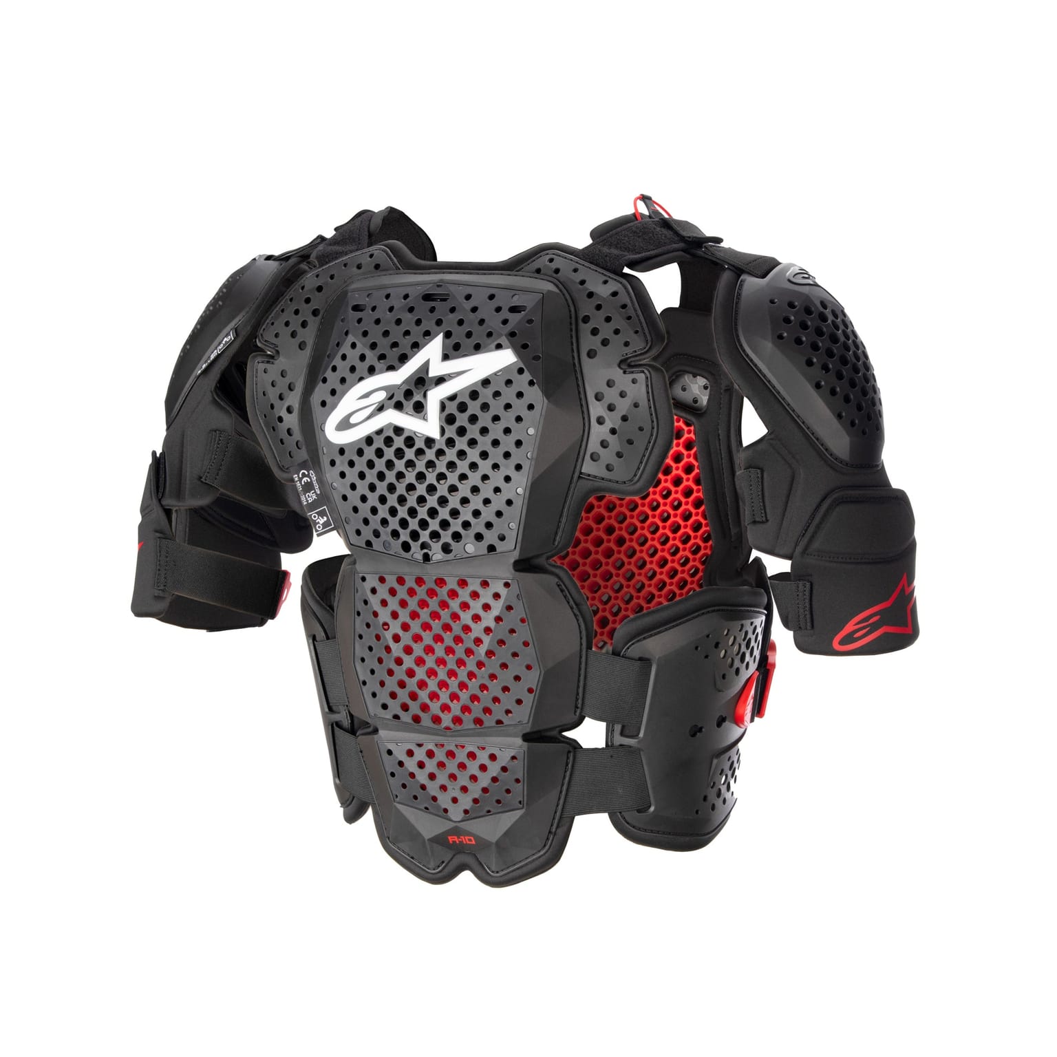 Alpinestars A-10 V2 Full Chest Protector - Anthracite Black Red - Image 2
