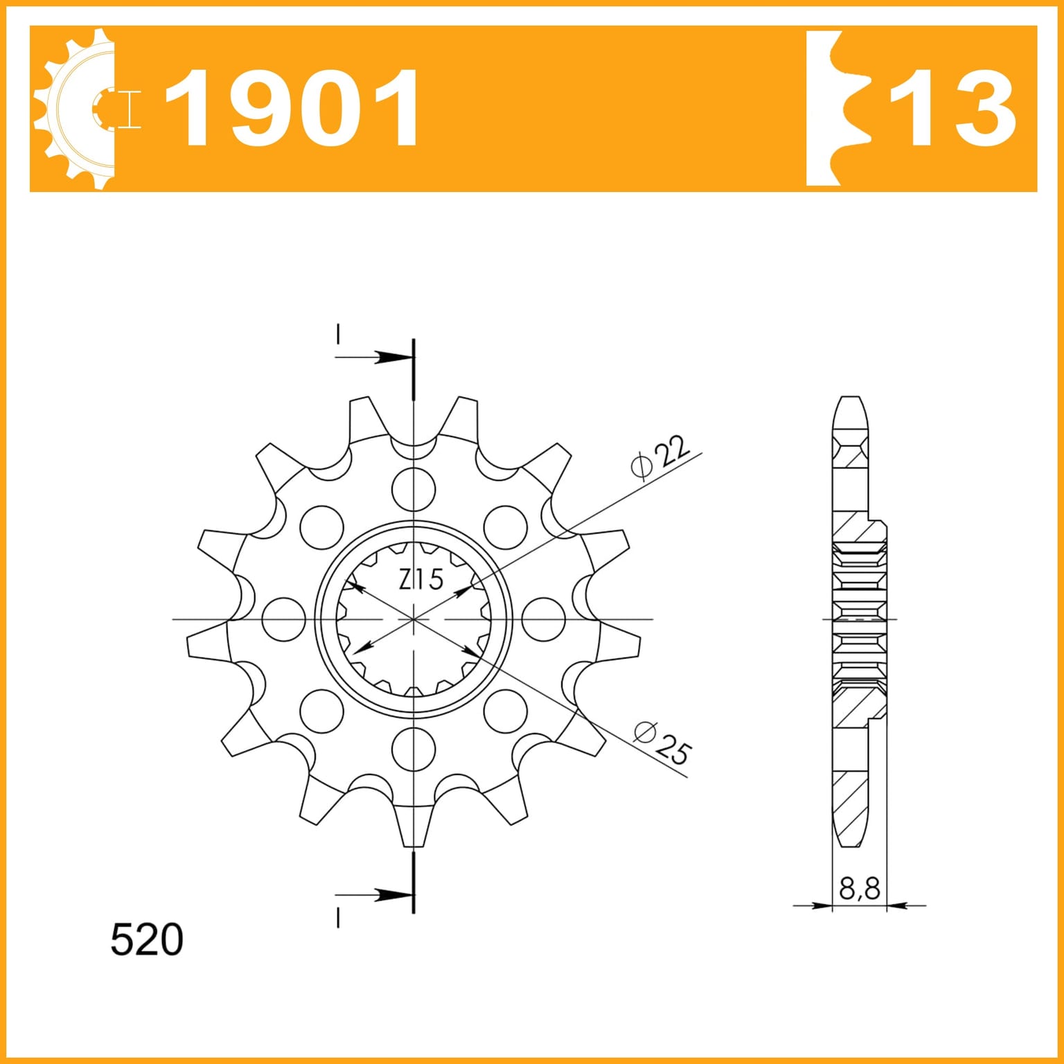 SuperSprox Front MX Grooved CST-1901-12 RK C4158-12 Q8 JTF1901 AFAM 73301 - Image 1