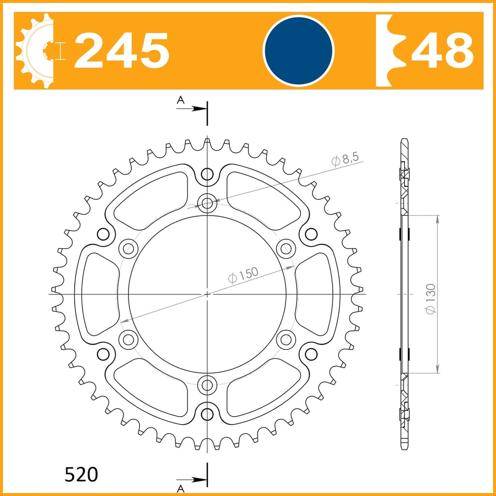 SuperSprox Rear Stealth RST-245-48-BLU
