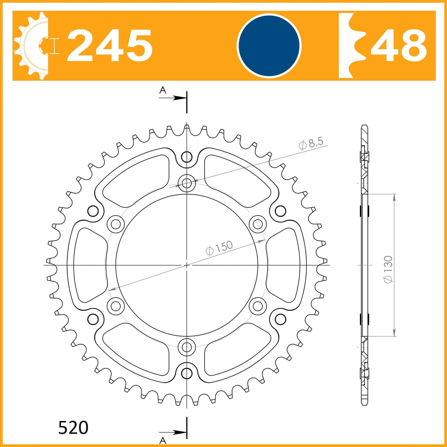 SuperSprox Rear Stealth RST-245-48-BLU - Image 2