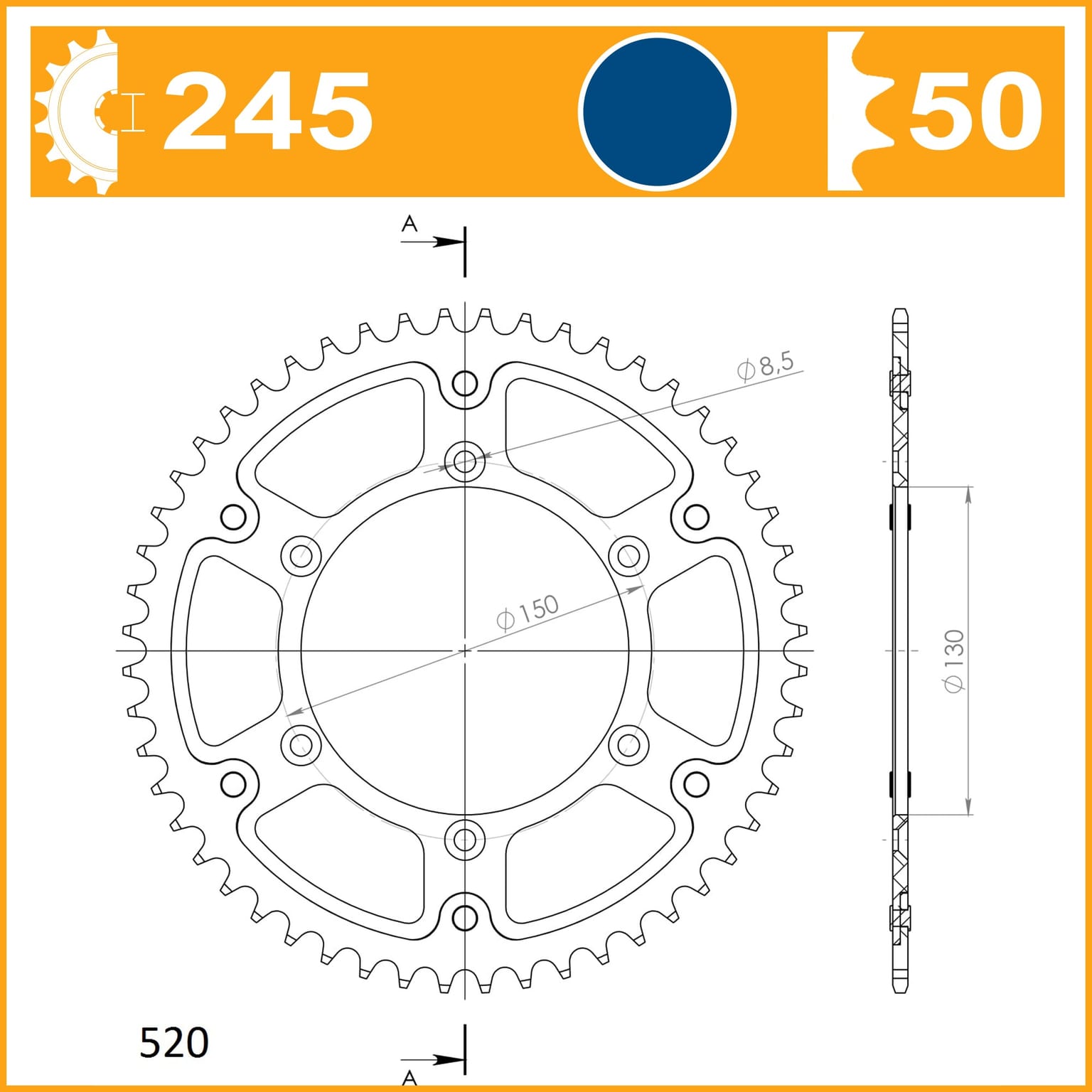 SuperSprox Rear Stealth RST-245-50-BLU - Image 2