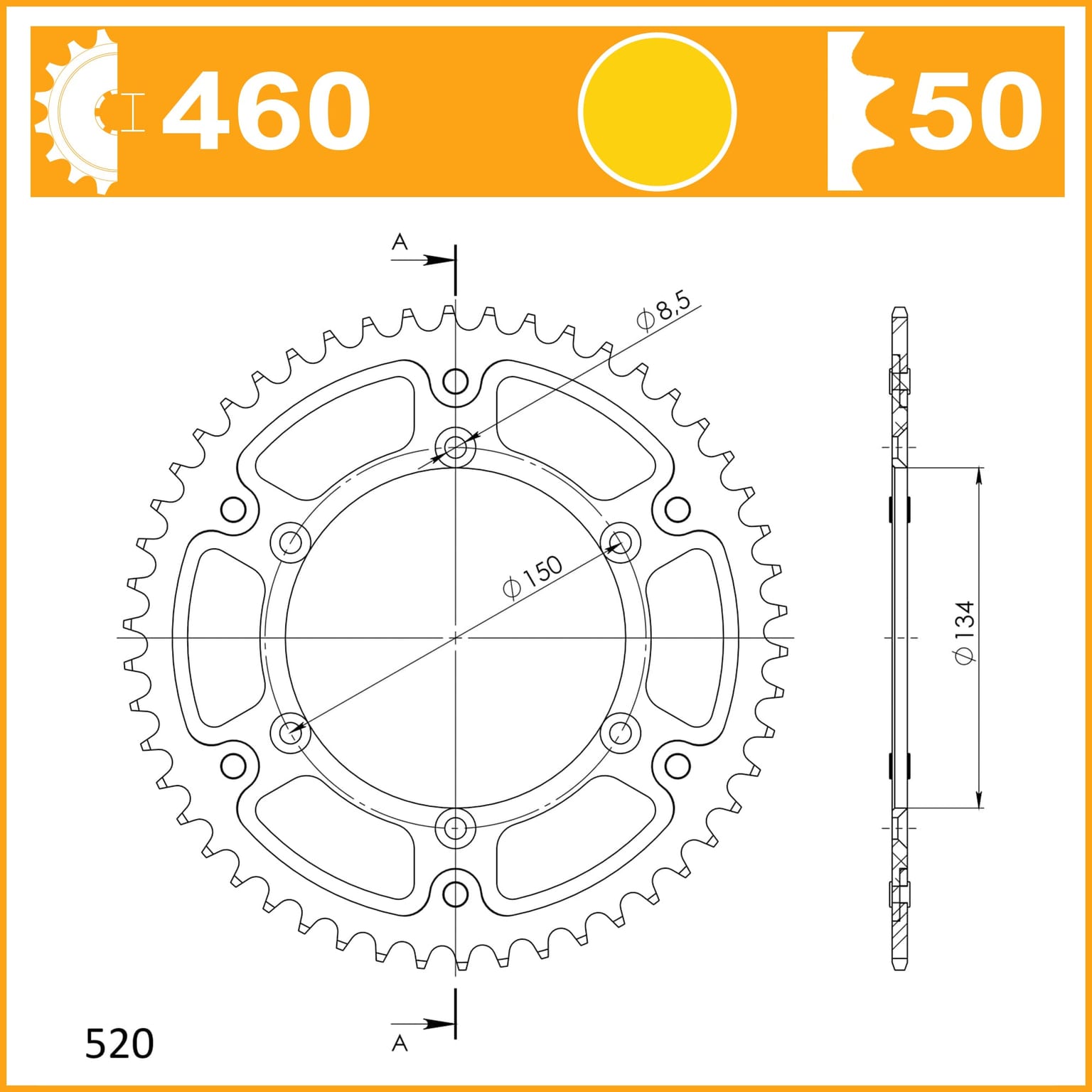 SuperSprox Rear Stealth Gold RST-460-50-GLD - Image 2