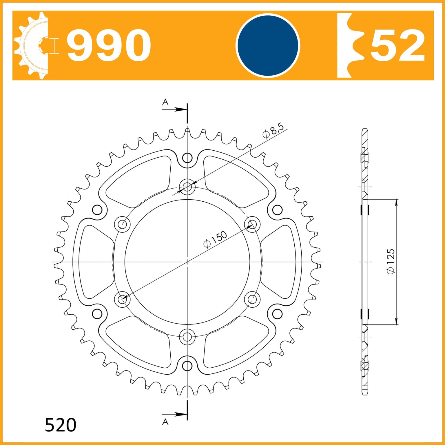SuperSprox Rear Stealth Blue RST-990-52-BLU - Image 2