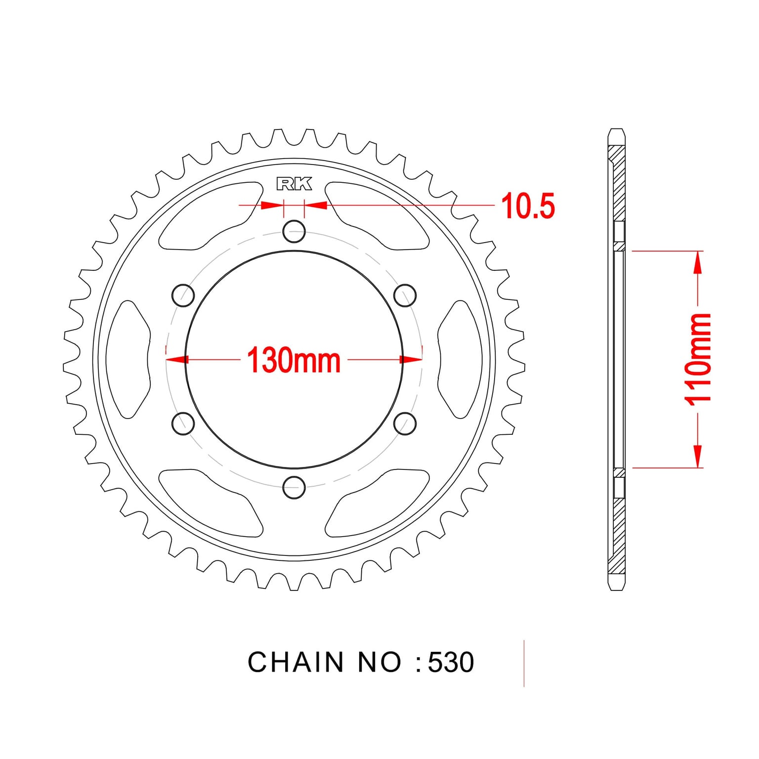 Sprocket Rear RK-B6833-43 JTR1479 Afam 16502 - Image 1