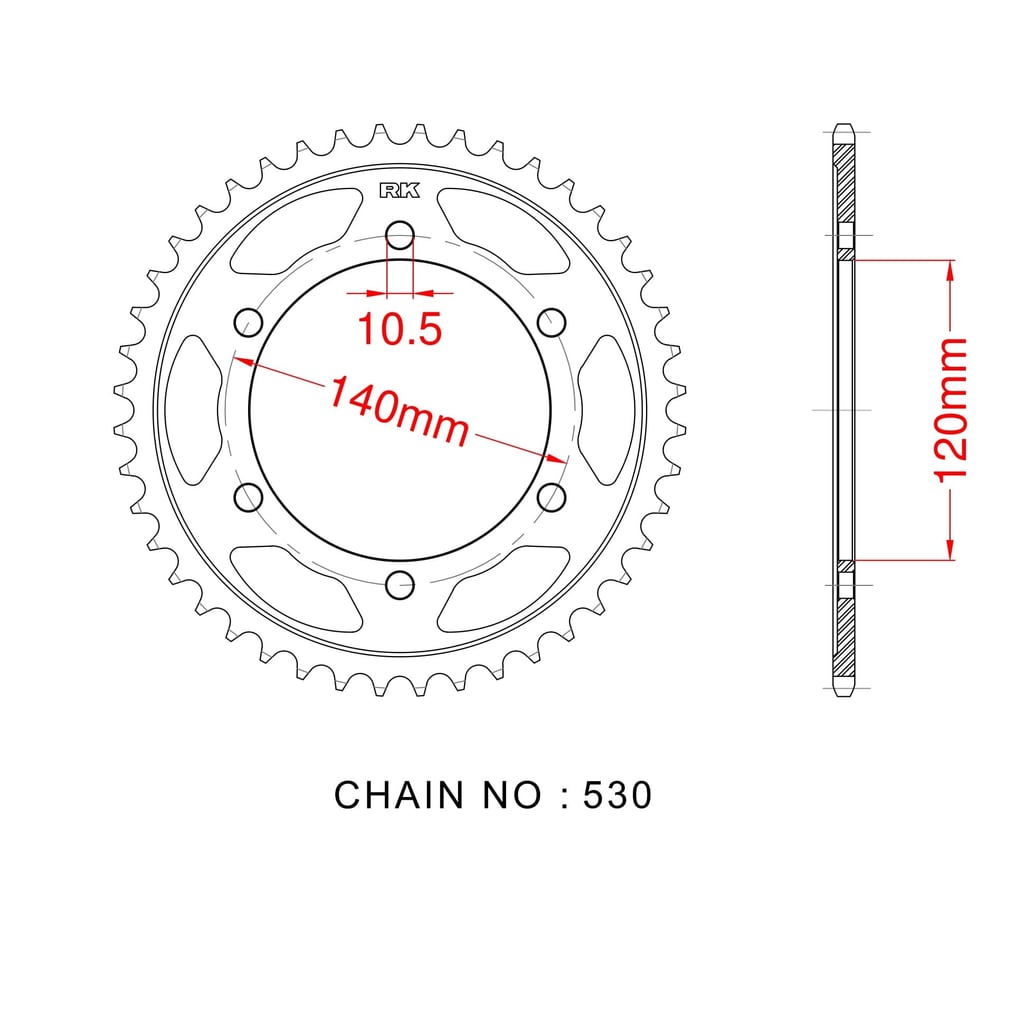 Sprocket Rear RK-B6837-40 JTR499 Afam 16603