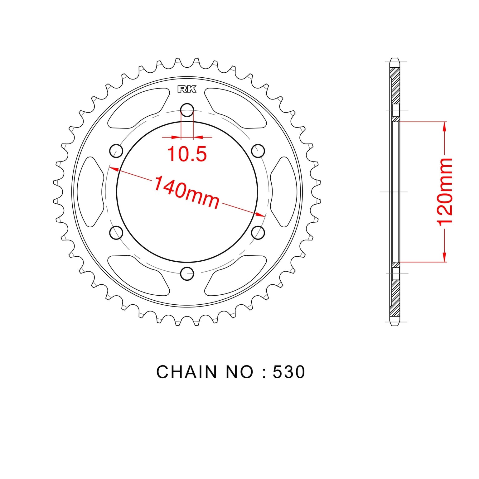 Sprocket Rear RK-B6837-40 JTR499 Afam 16603 - Image 1