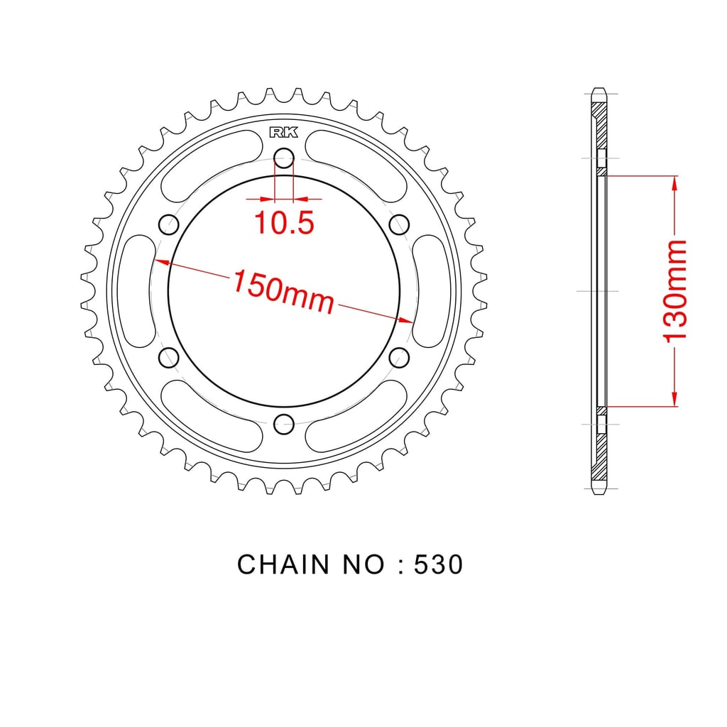 Sprocket Rear RK-B6840-38 JTR859 Afam 12801